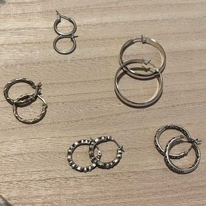 💫Silver Hoop Earring set of 5